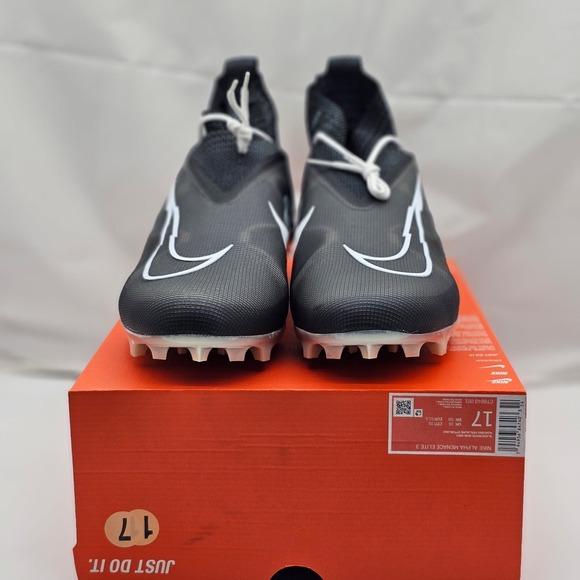 Nike Alpha Menace Elite 3 Men Sz 17 Football Cleats Black Iron Grey CT6648-001 - Picture 3 of 9
